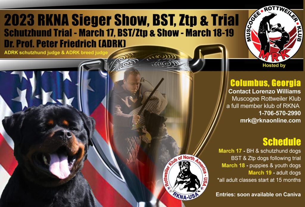 March 17, 18, 19, 2023: BST, Ztp and Sieger show